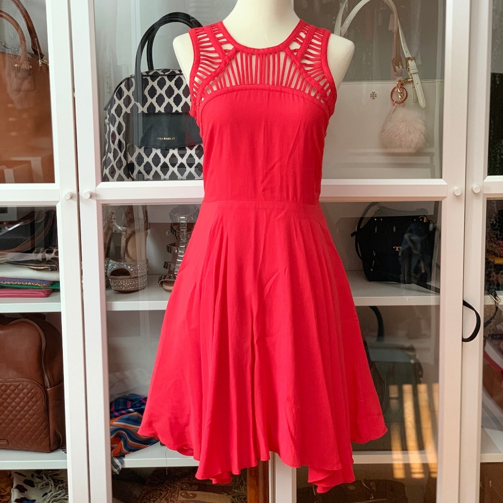 Beautiful A Line Dress With Cage Detail